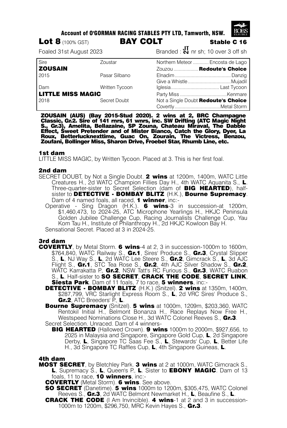 Pedigree - Lot 8