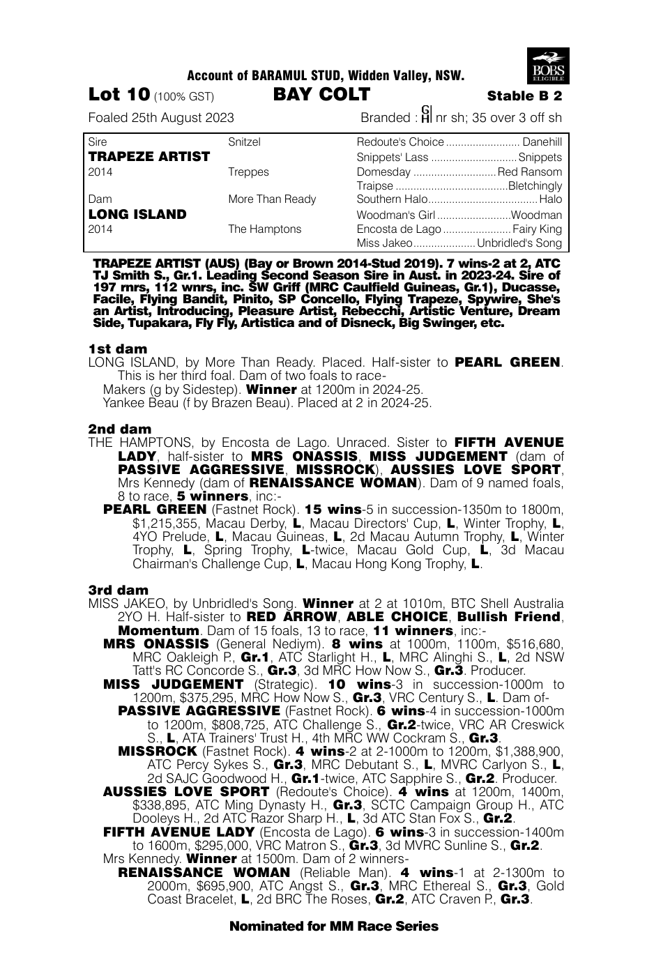 Pedigree - Lot 10