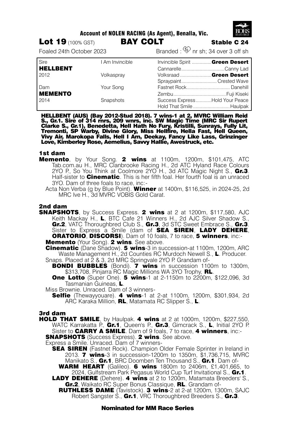 Pedigree - Lot 19