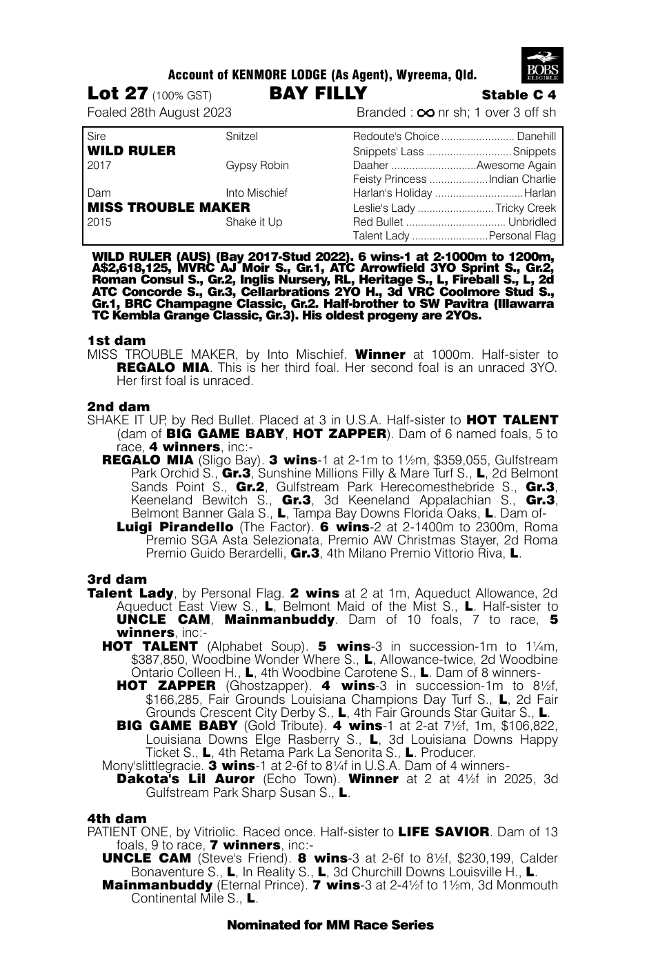 Pedigree - Lot 27