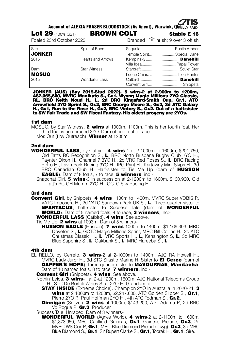 Pedigree - Lot 29