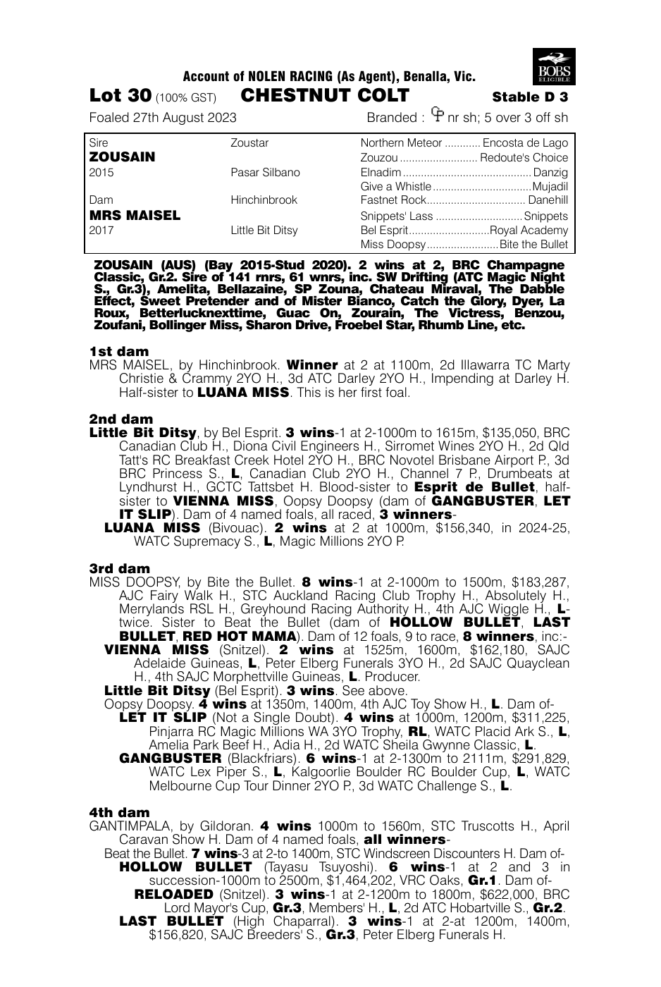 Pedigree - Lot 30