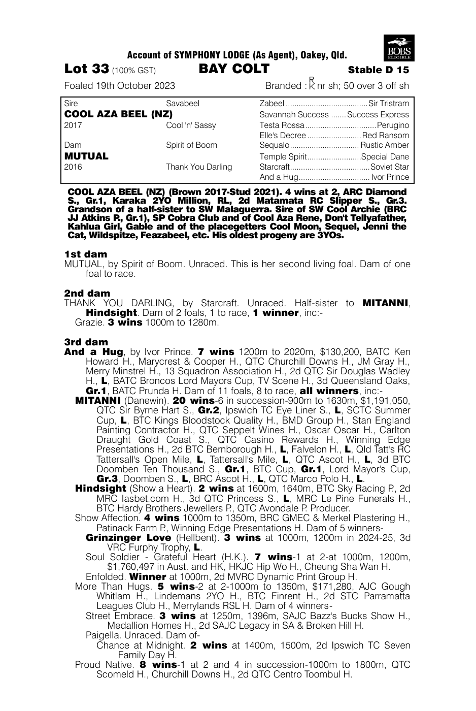 Pedigree - Lot 33