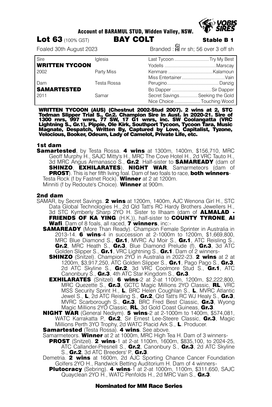 Pedigree - Lot 63