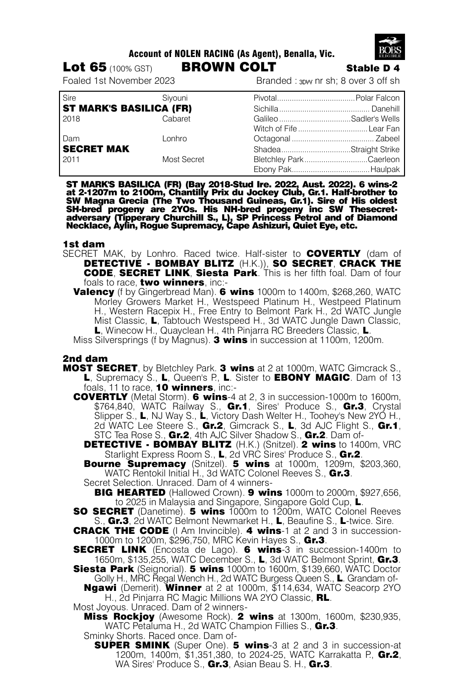 Pedigree - Lot 65
