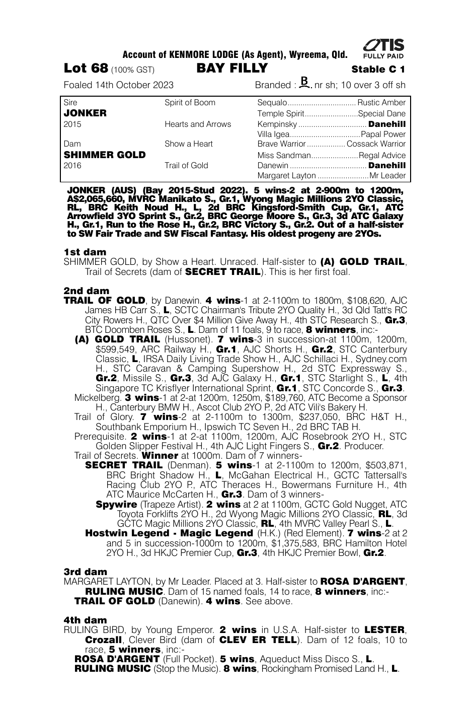 Pedigree - Lot 68
