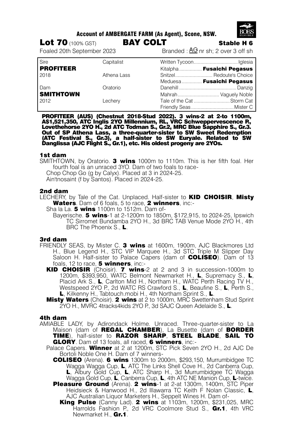 Pedigree - Lot 70