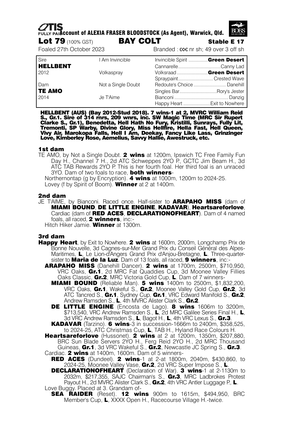 Pedigree - Lot 79