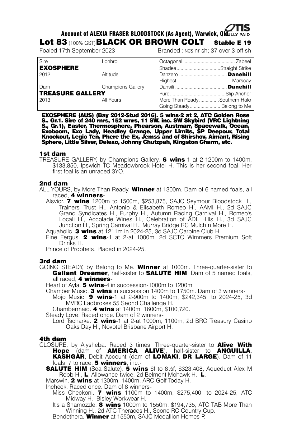 Pedigree - Lot 83
