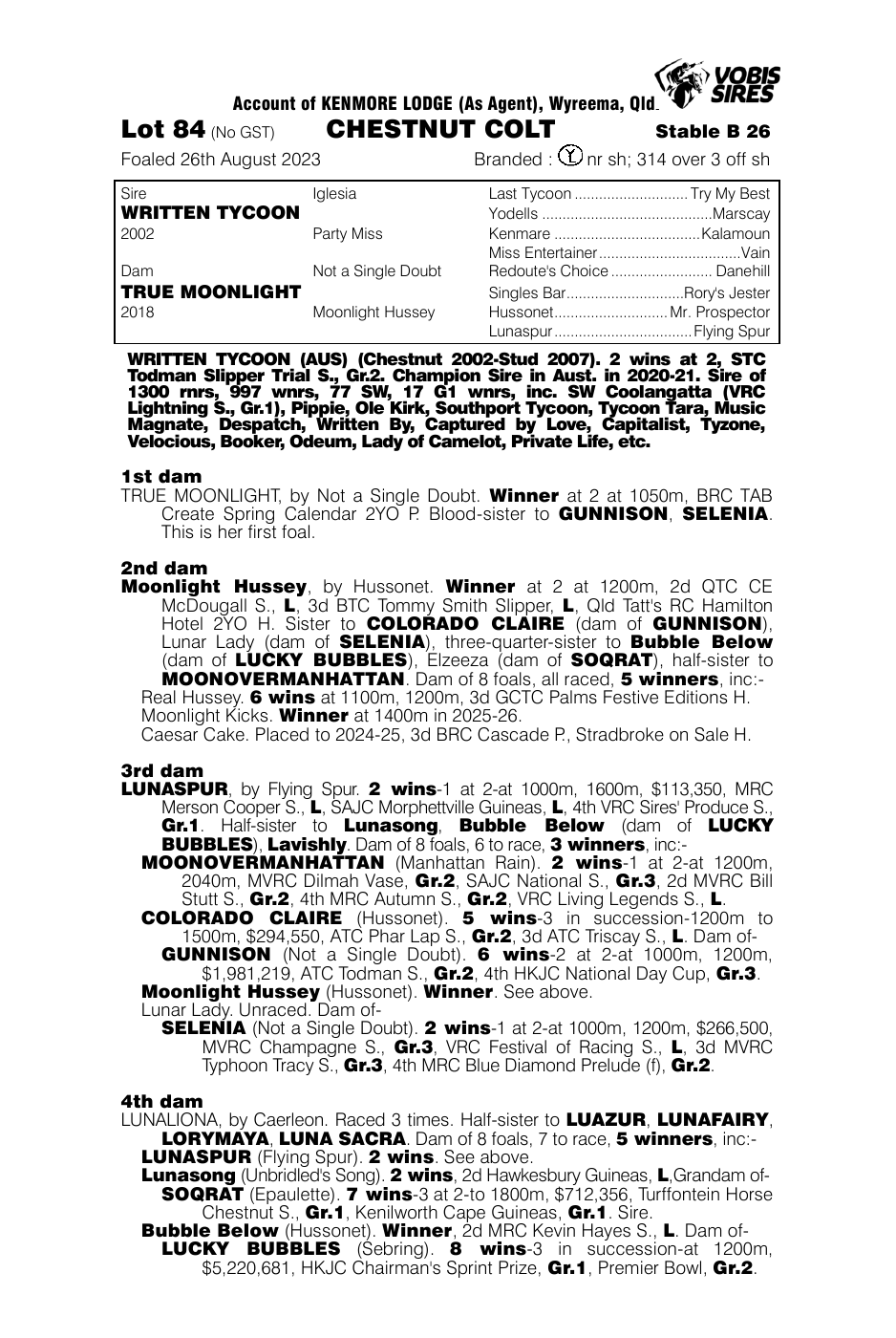 Pedigree - Lot 84