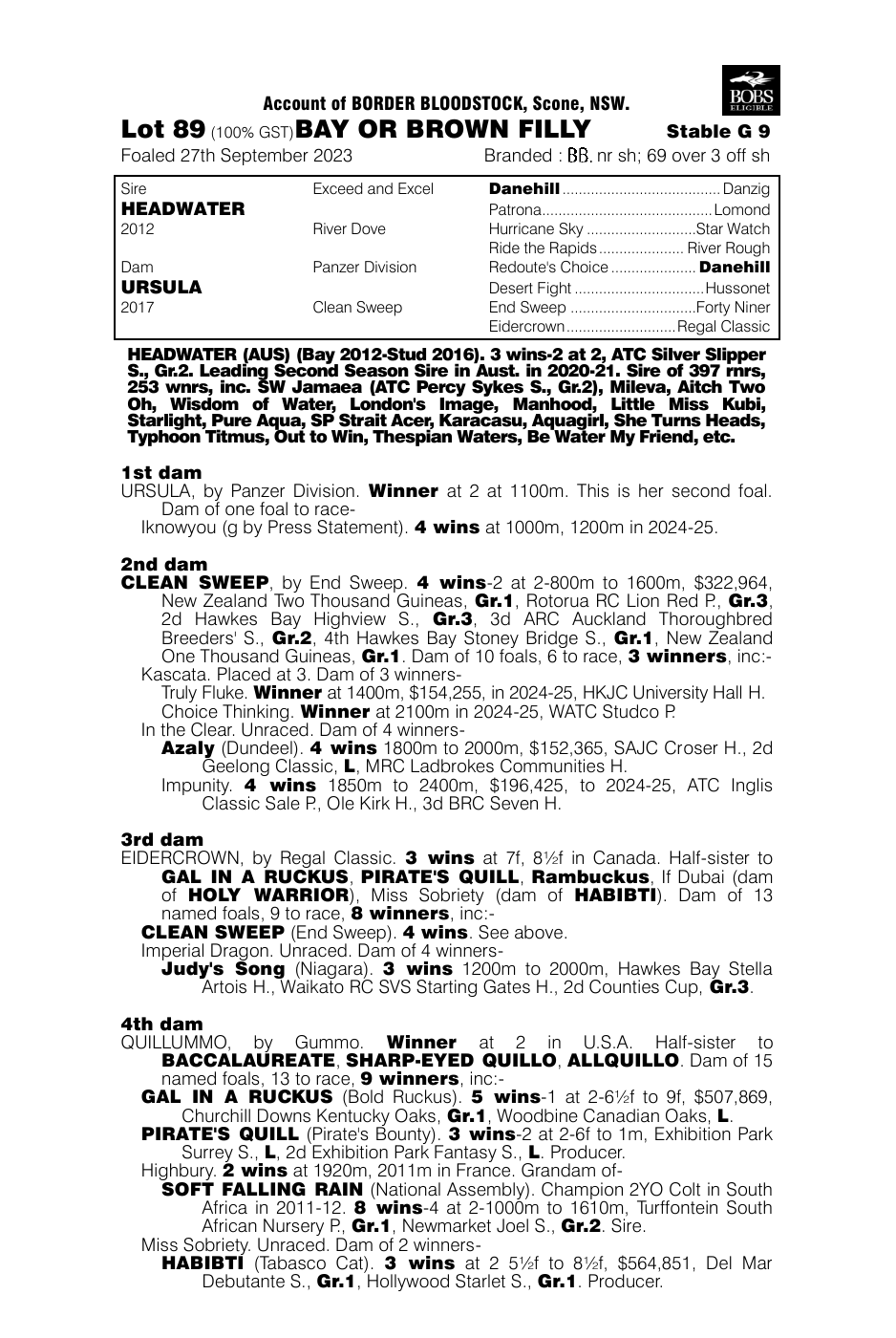 Pedigree - Lot 89