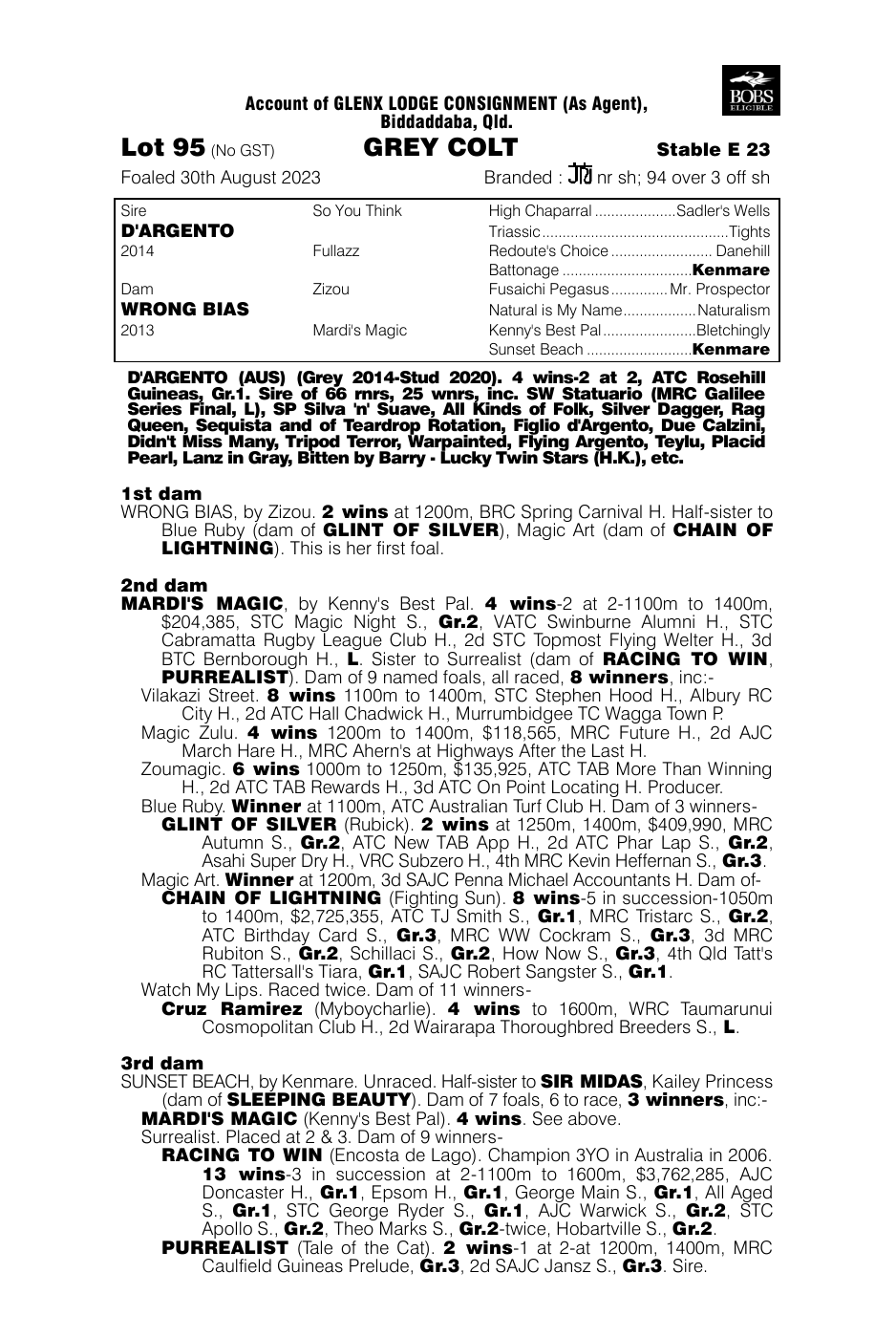 Pedigree - Lot 95