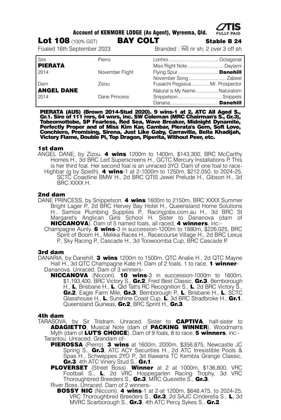 Pedigree - Lot 108