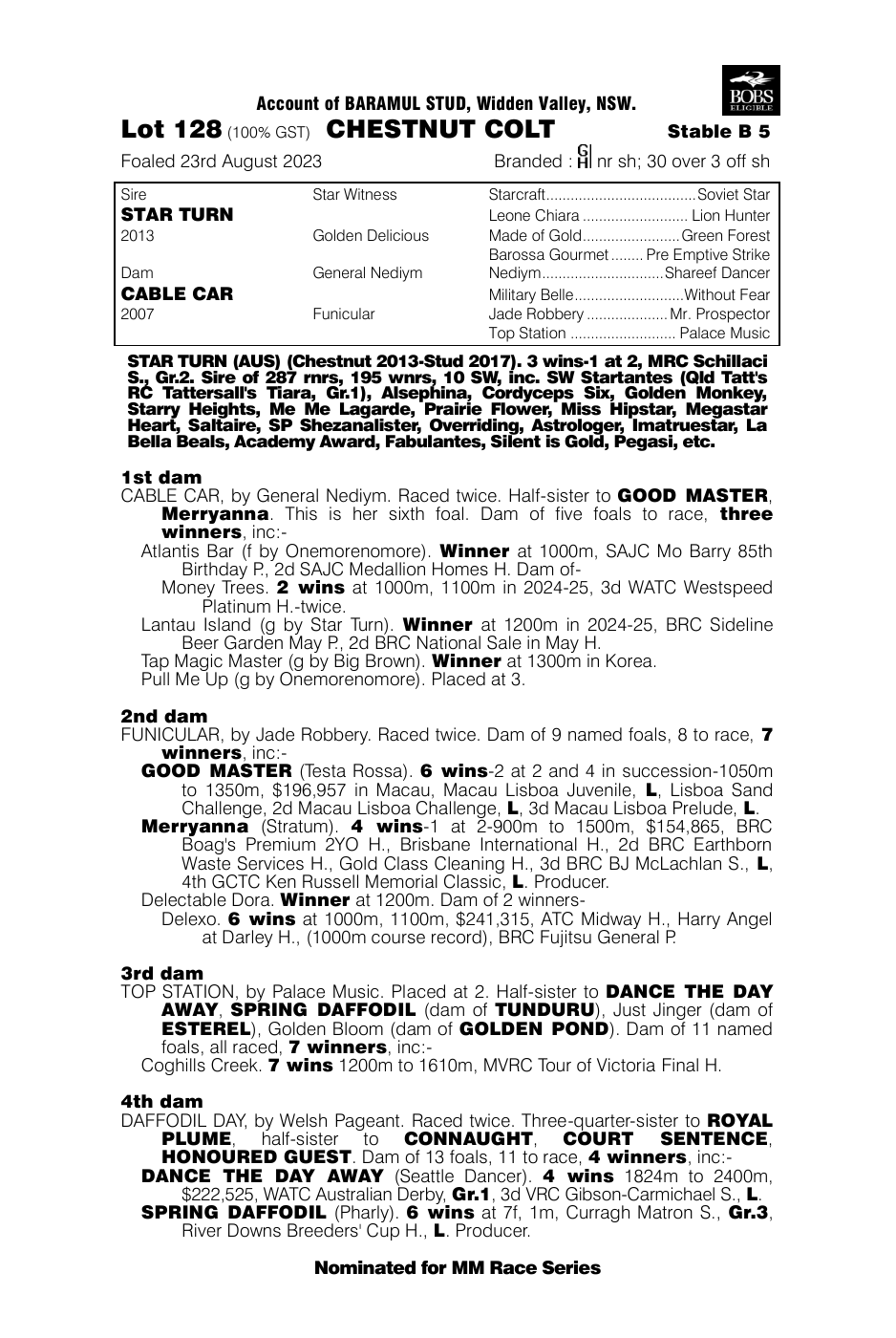 Pedigree - Lot 128
