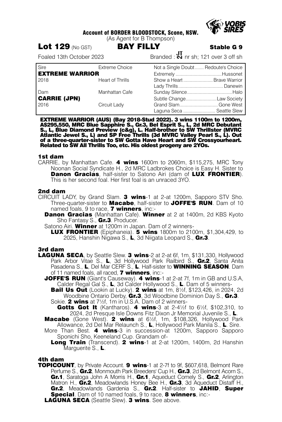 Pedigree - Lot 129