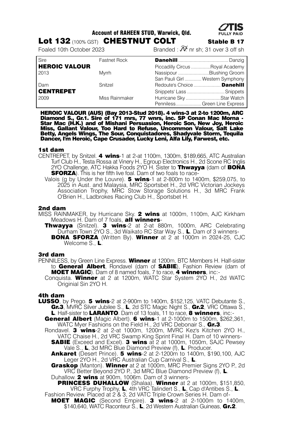 Pedigree - Lot 132