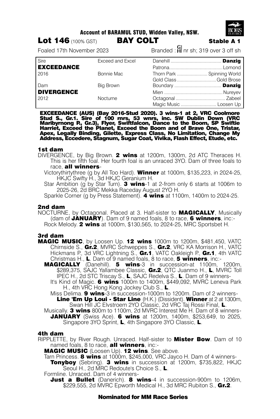 Pedigree - Lot 146