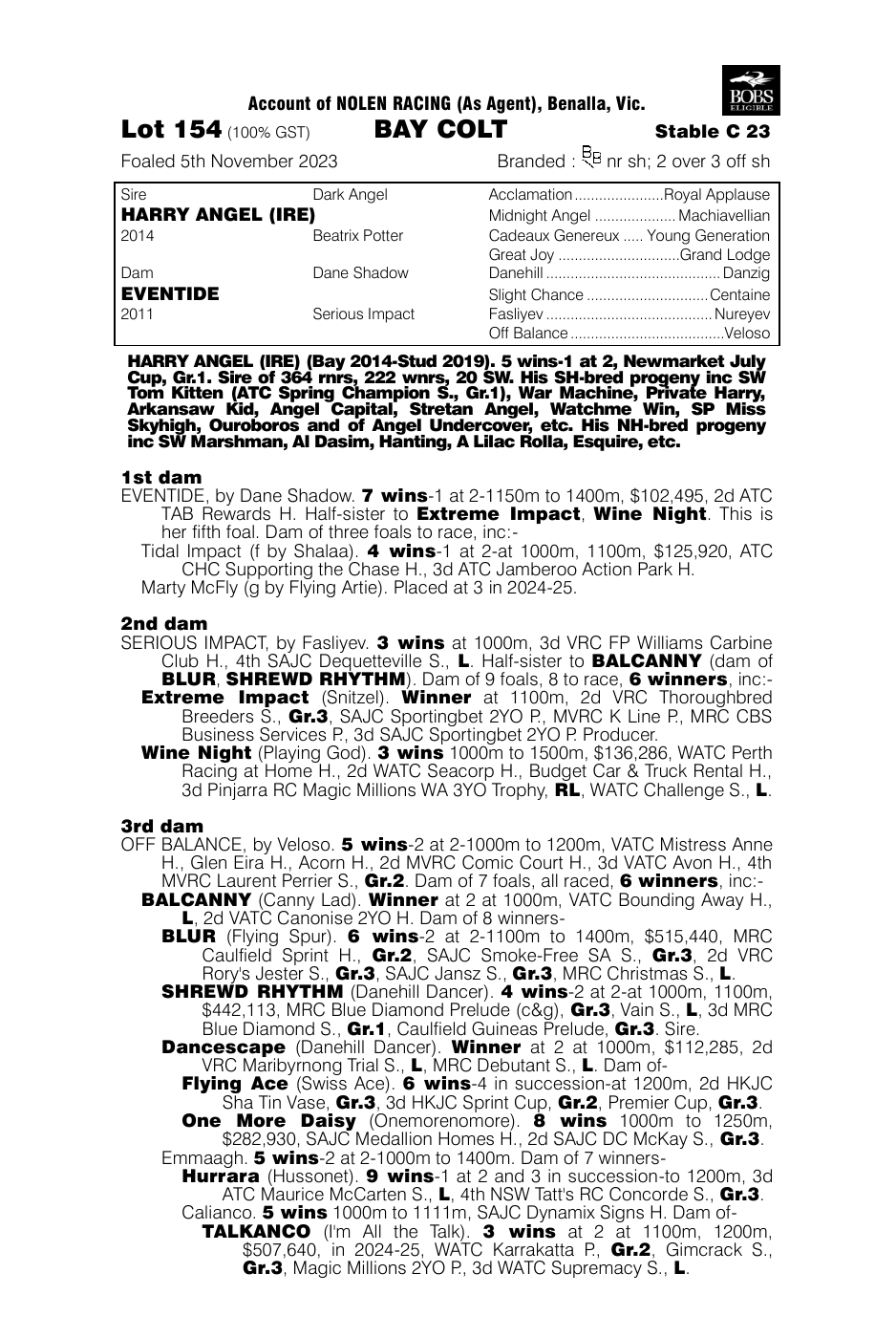 Pedigree - Lot 154