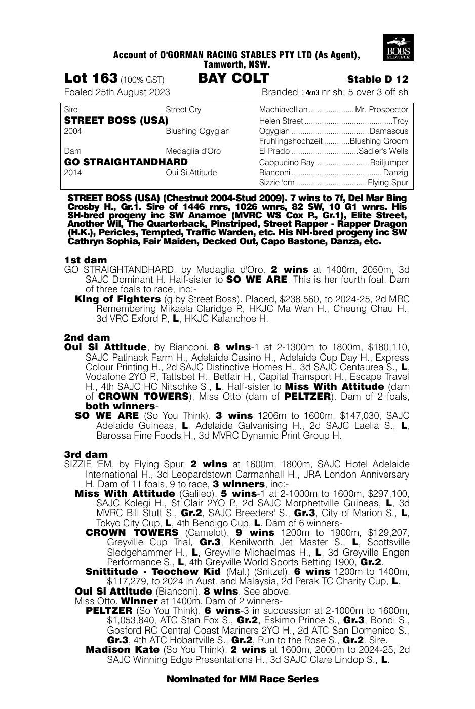Pedigree - Lot 163