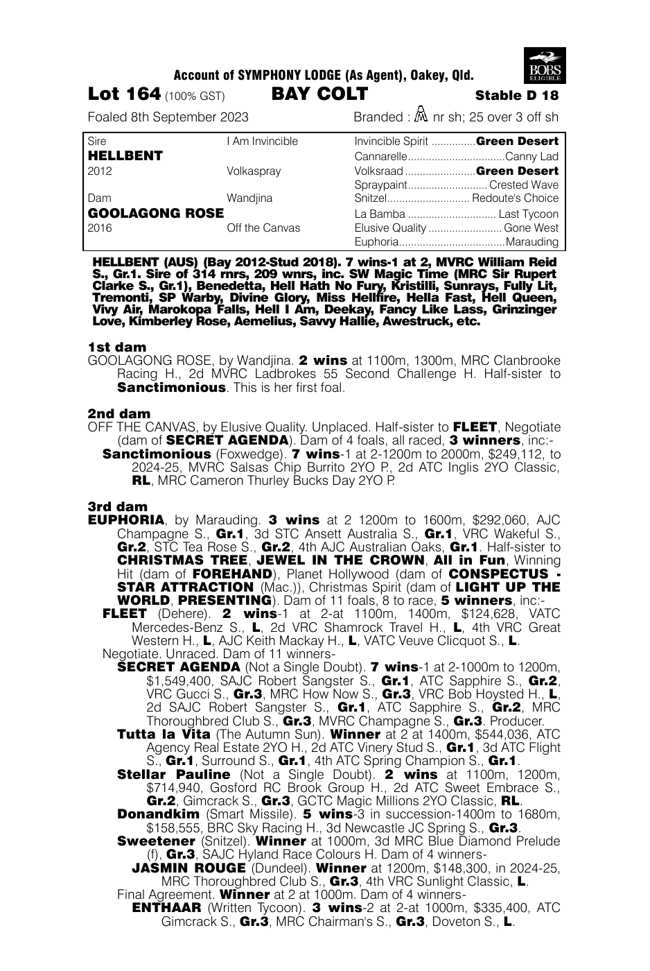 Pedigree - Lot 164