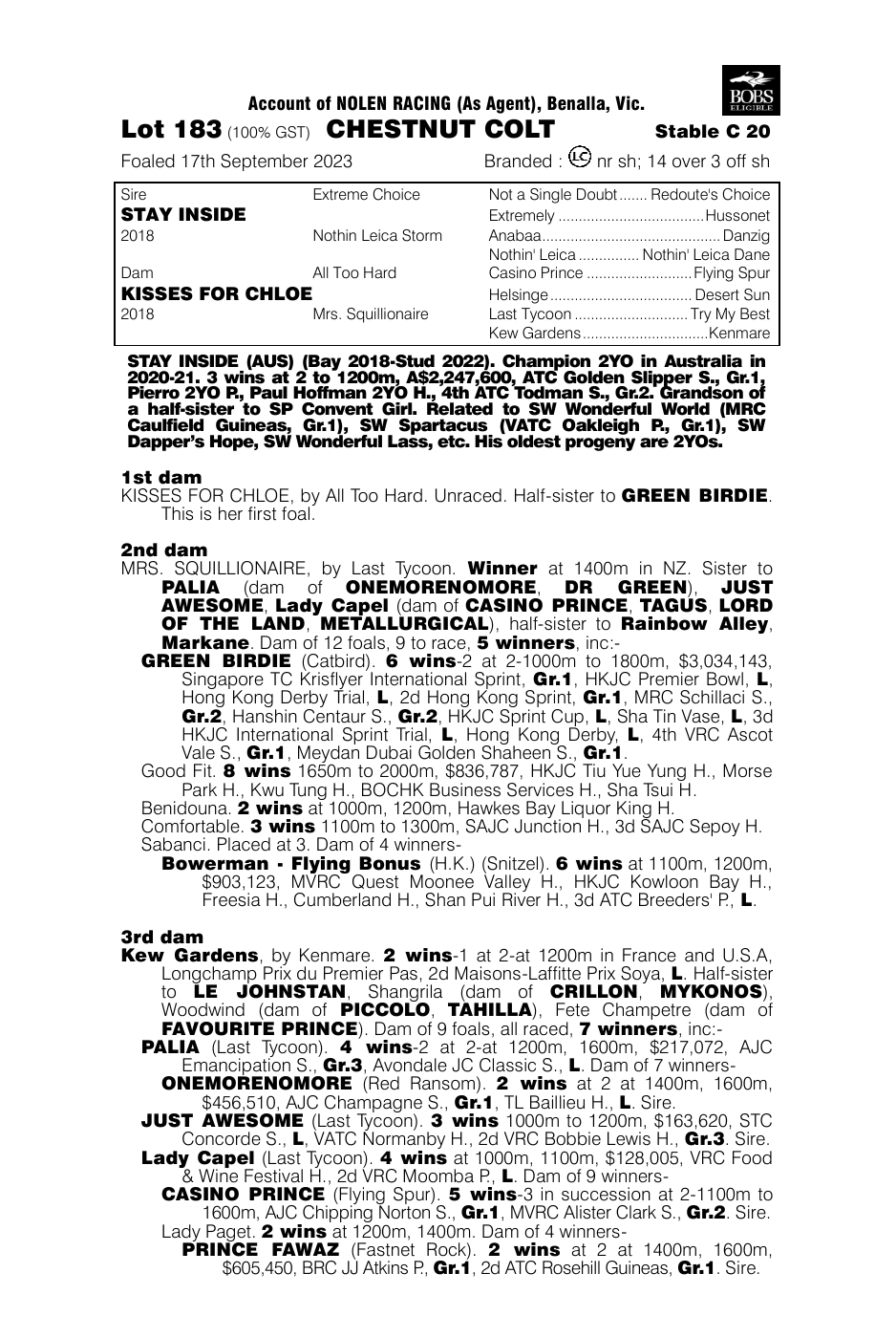 Pedigree - Lot 183
