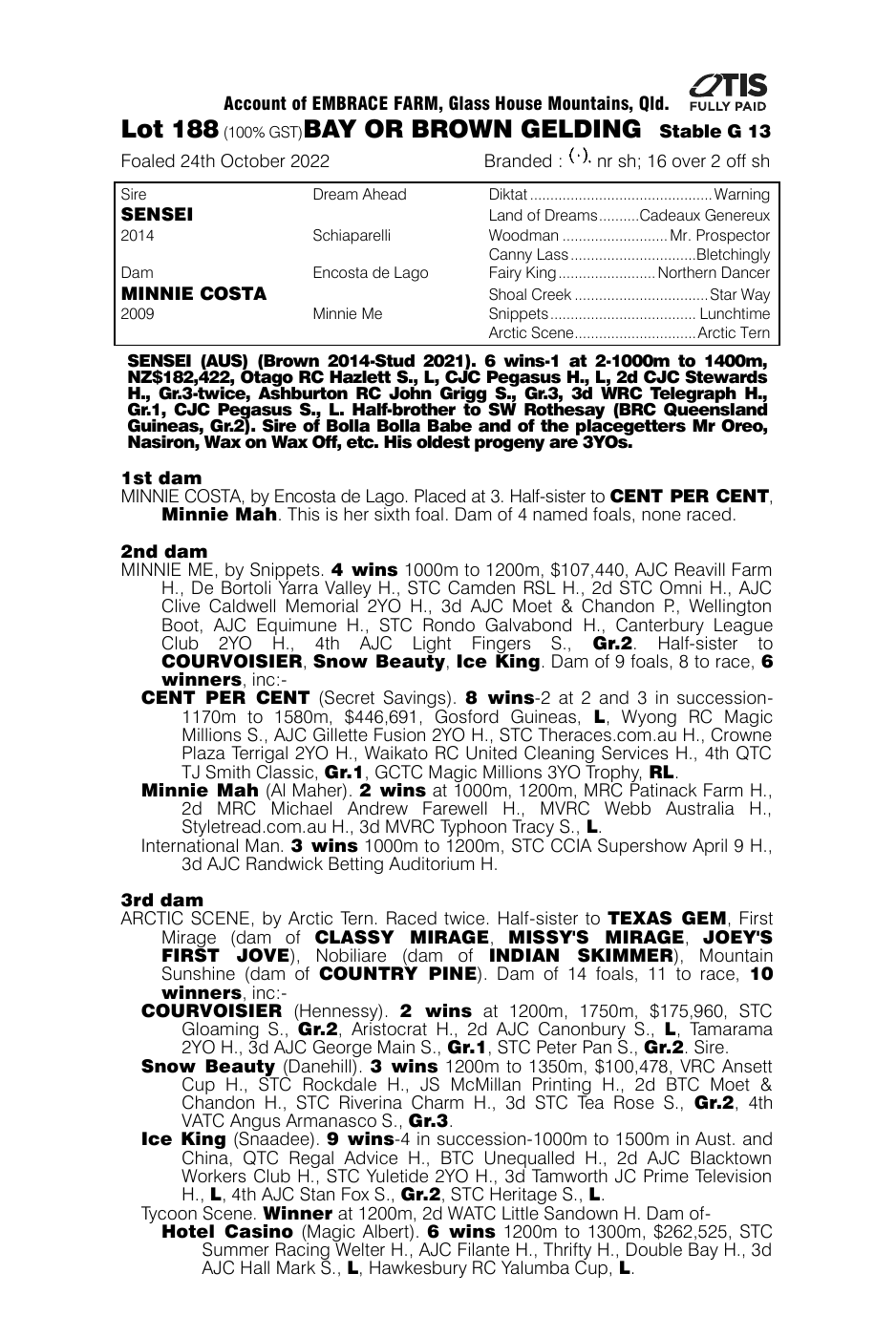 Pedigree - Lot 188