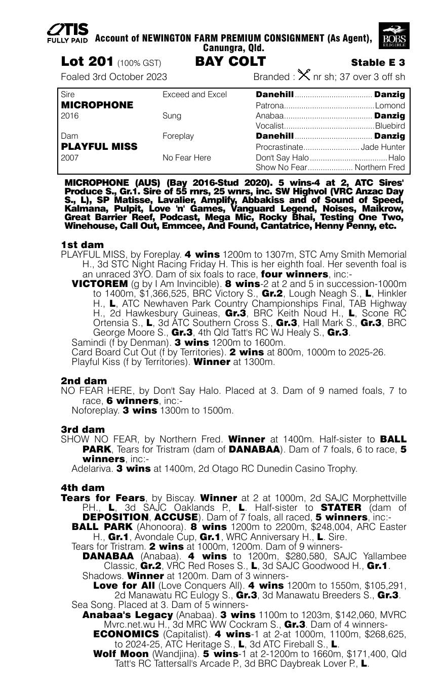 Pedigree - Lot 201