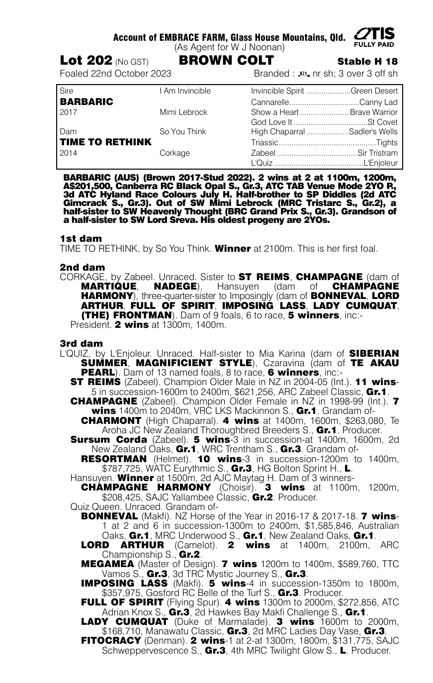 Pedigree - Lot 202