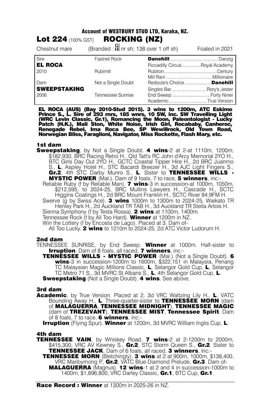 Pedigree - Lot 224