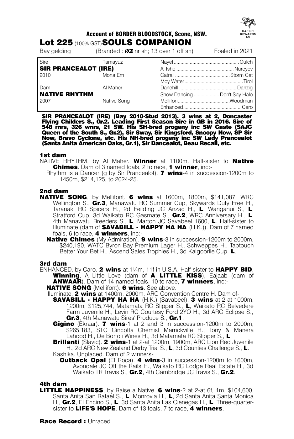 Pedigree - Lot 225