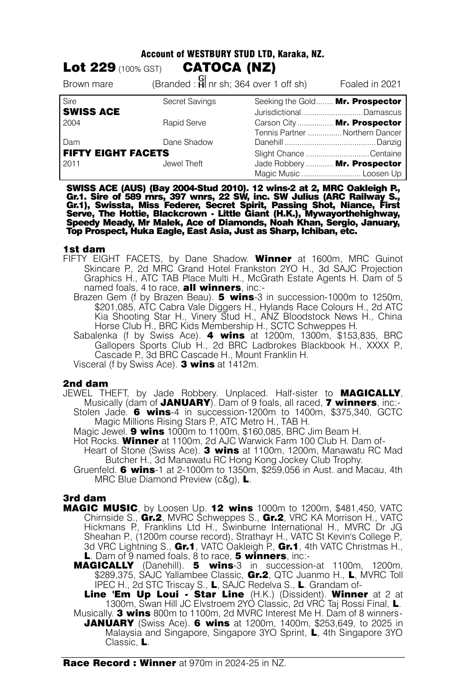 Pedigree - Lot 229