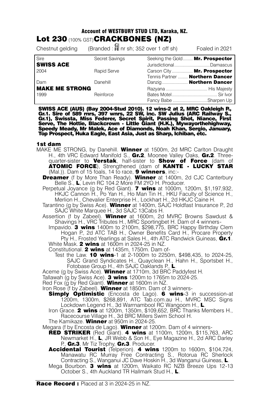 Pedigree - Lot 230