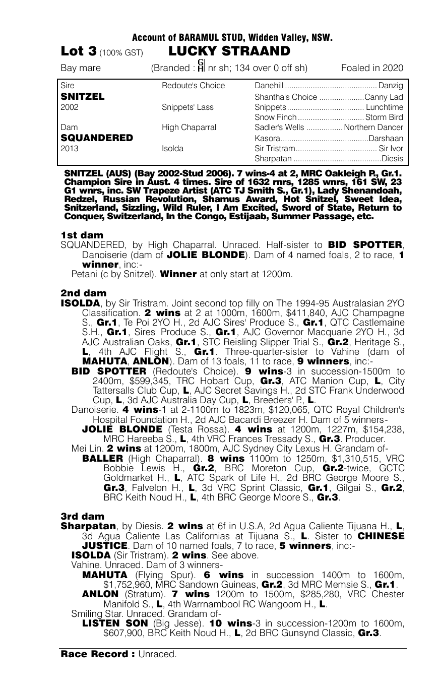 Pedigree - Lot 3