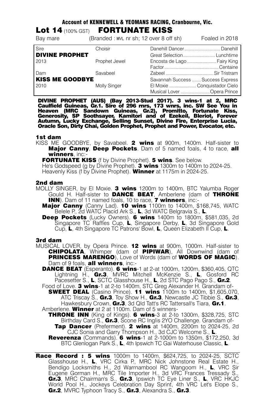 Pedigree - Lot 14