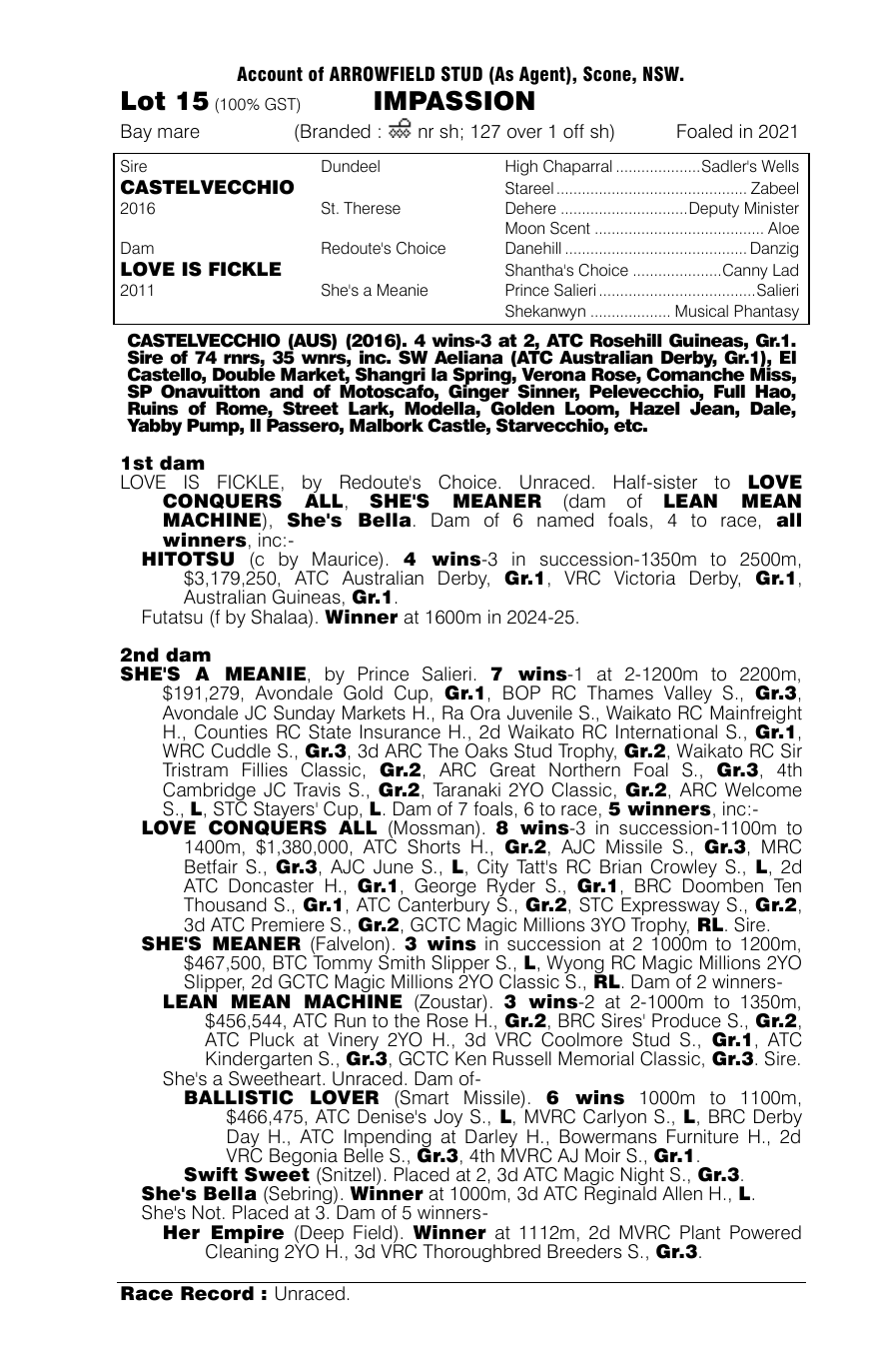Pedigree - Lot 15
