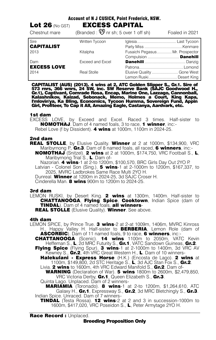 Pedigree - Lot 26