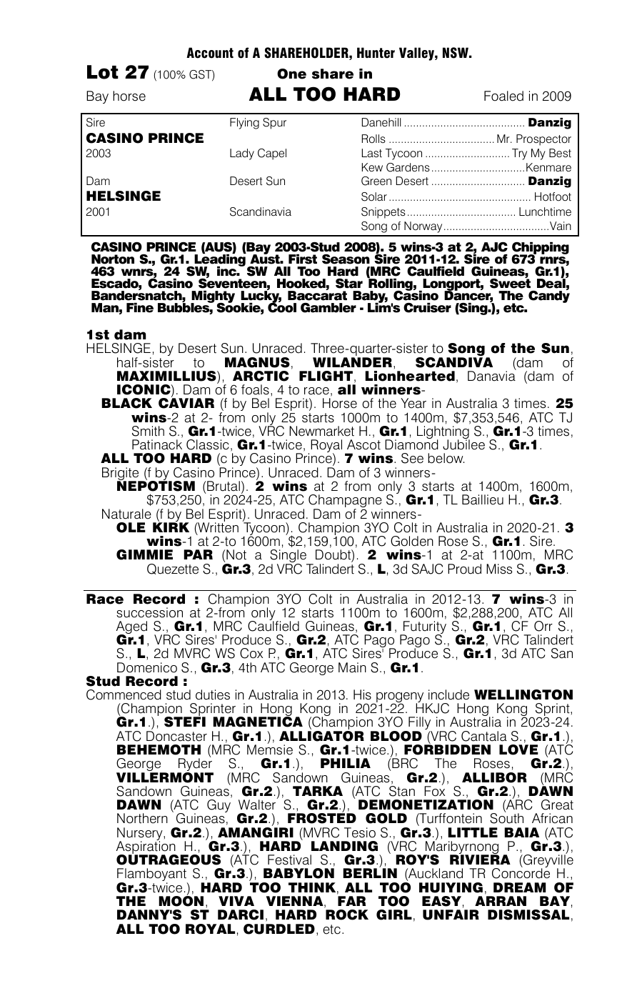 Pedigree - Lot 27