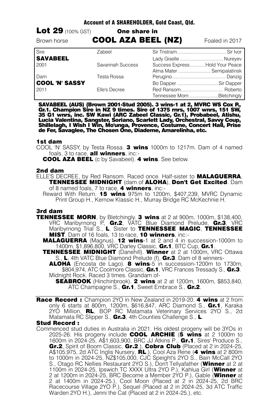 Pedigree - Lot 29