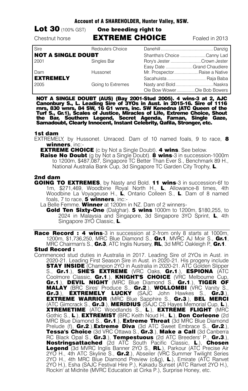 Pedigree - Lot 30