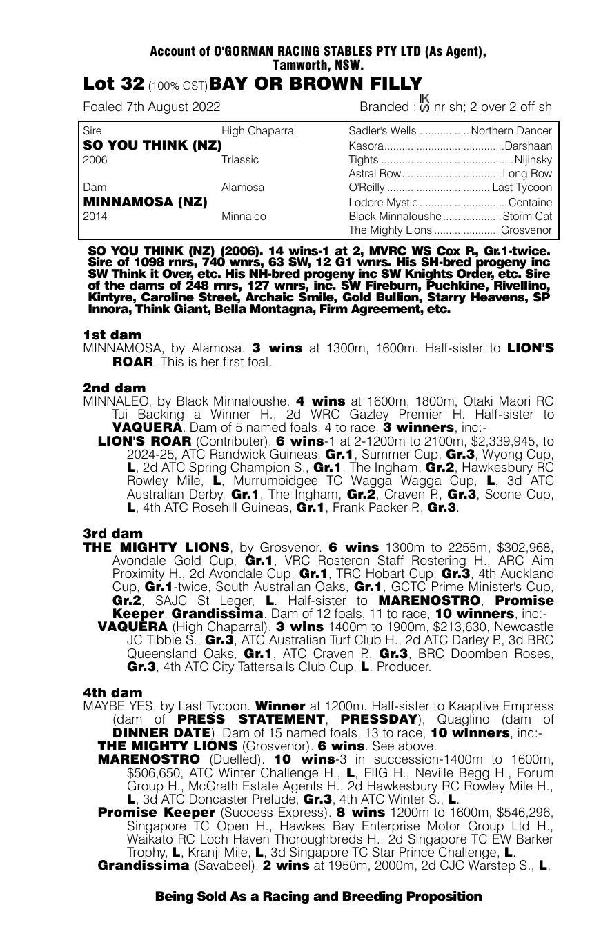 Pedigree - Lot 32