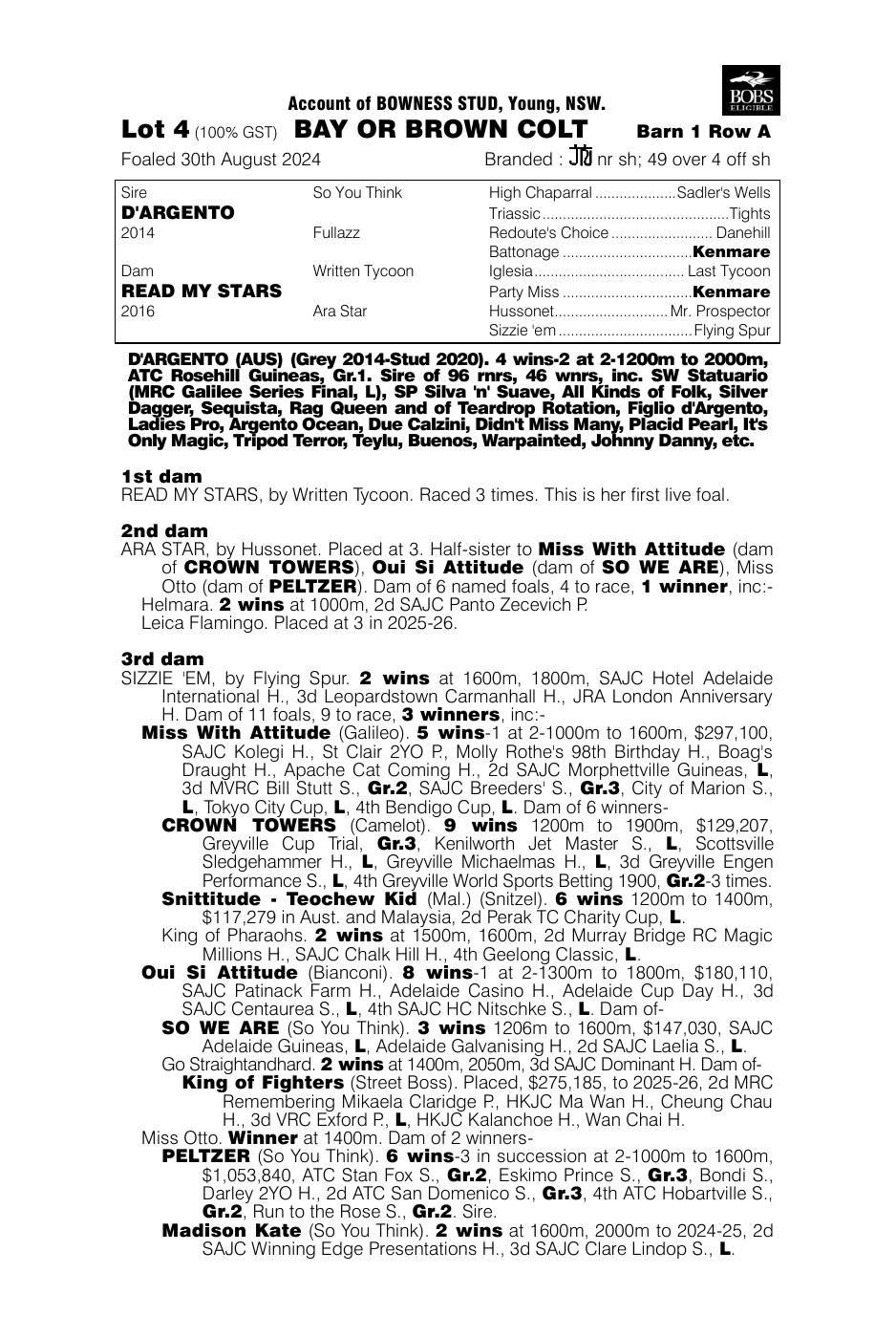 Pedigree - Lot 4