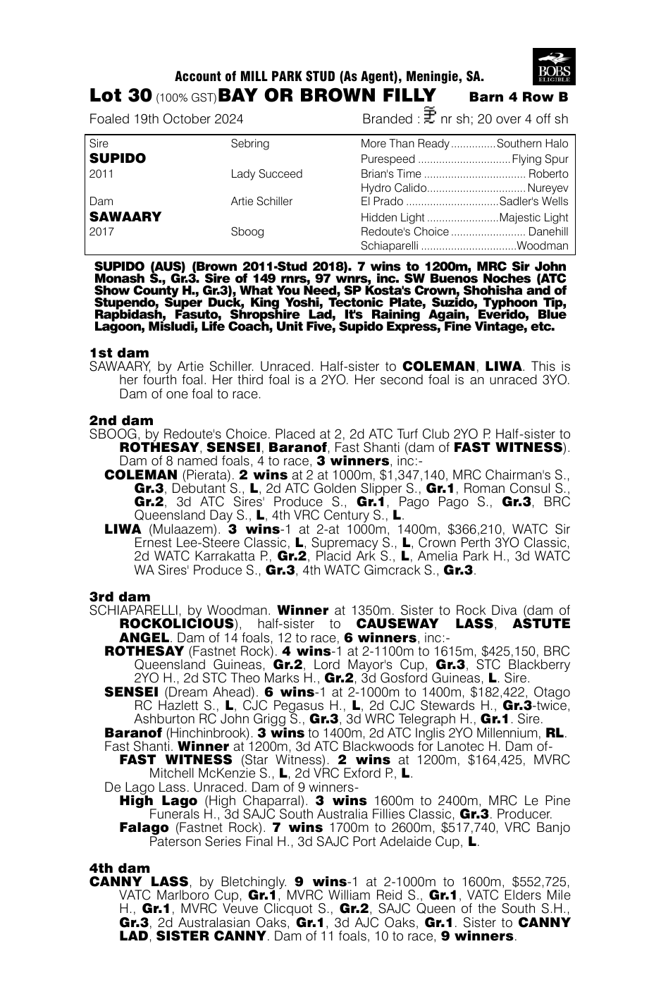 Pedigree - Lot 30