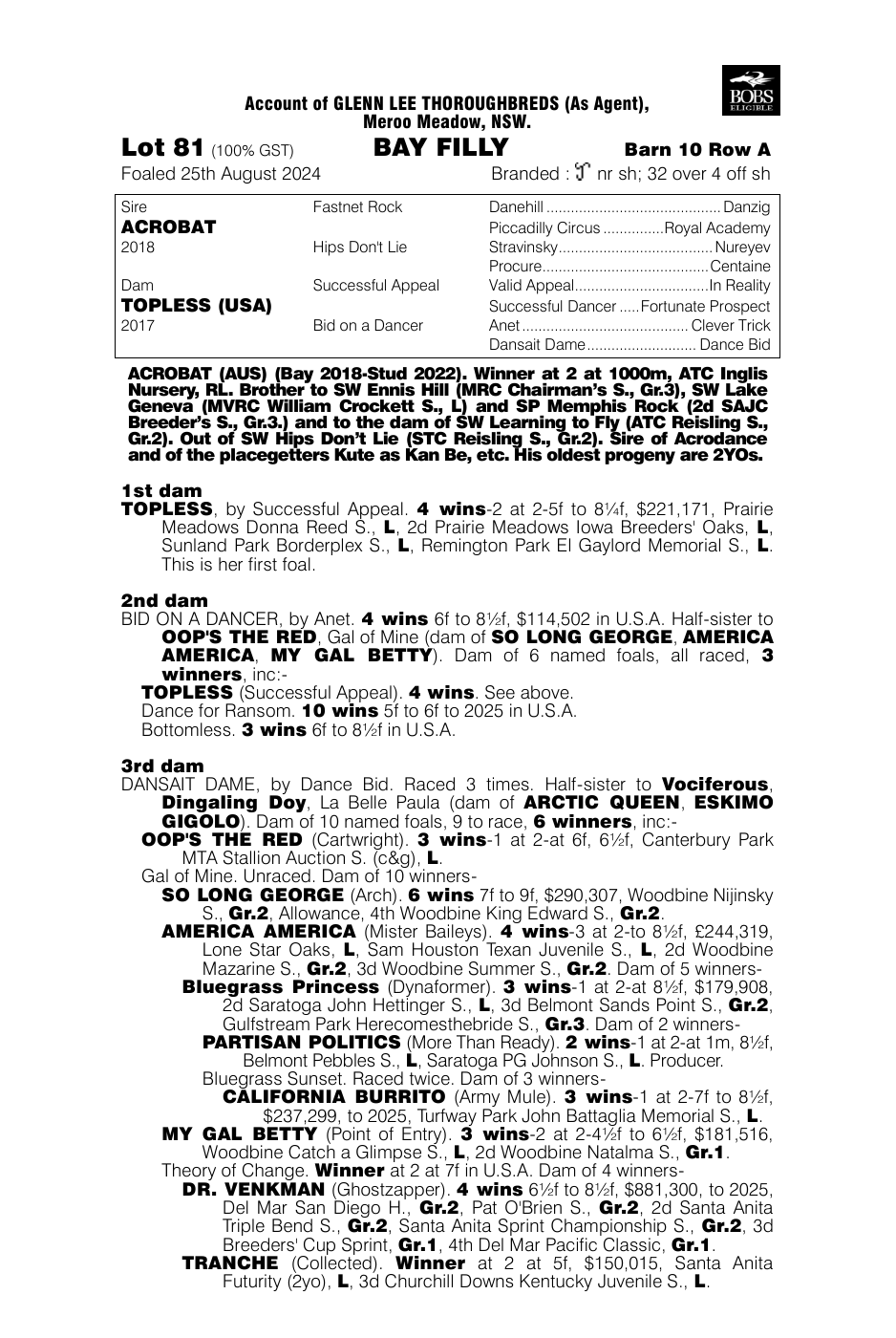Pedigree - Lot 81