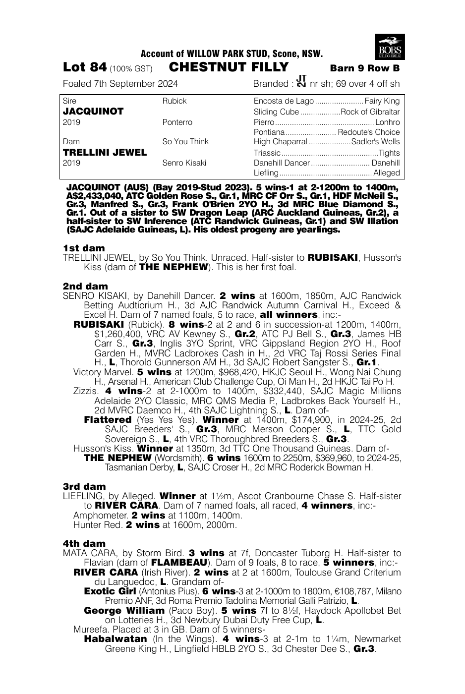 Pedigree - Lot 84