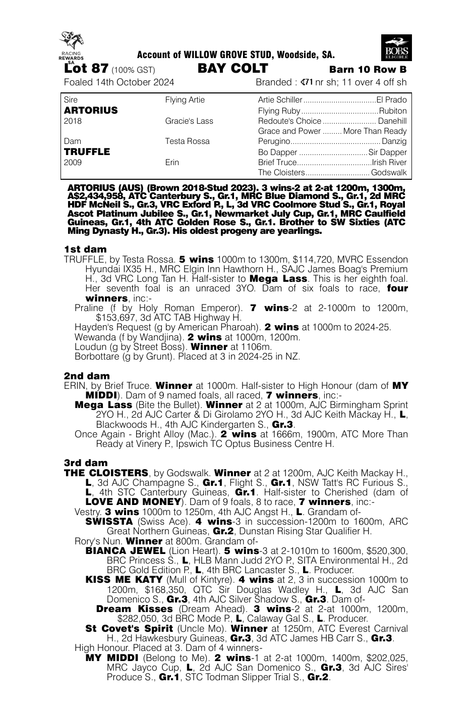 Pedigree - Lot 87
