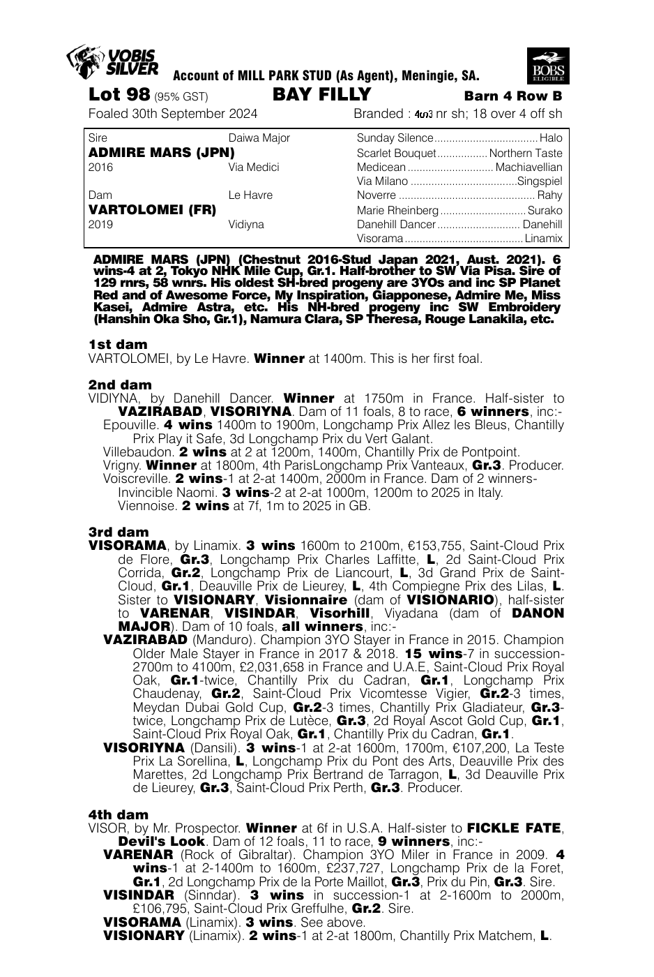 Pedigree - Lot 98