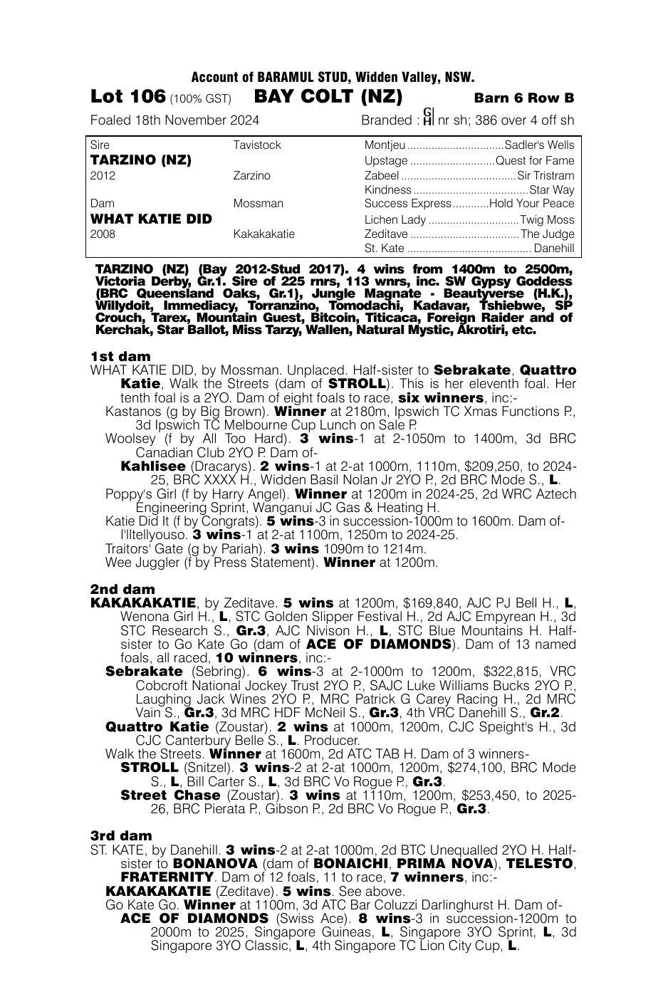 Pedigree - Lot 106