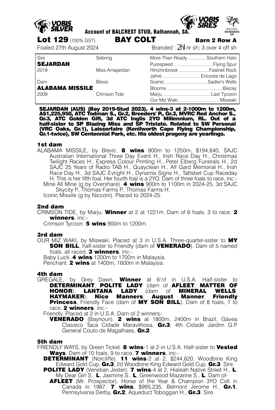 Pedigree - Lot 129