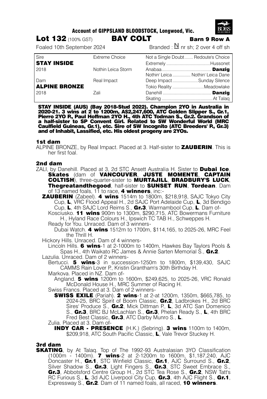 Pedigree - Lot 132