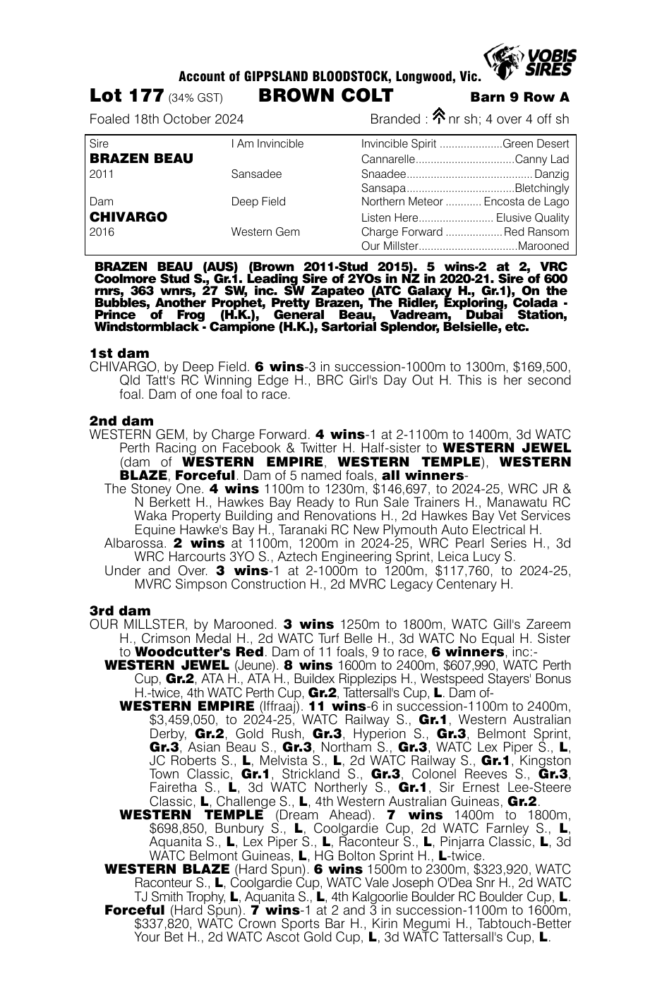 Pedigree - Lot 177
